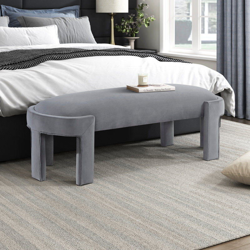 Banc rembourré élégant, Gris
