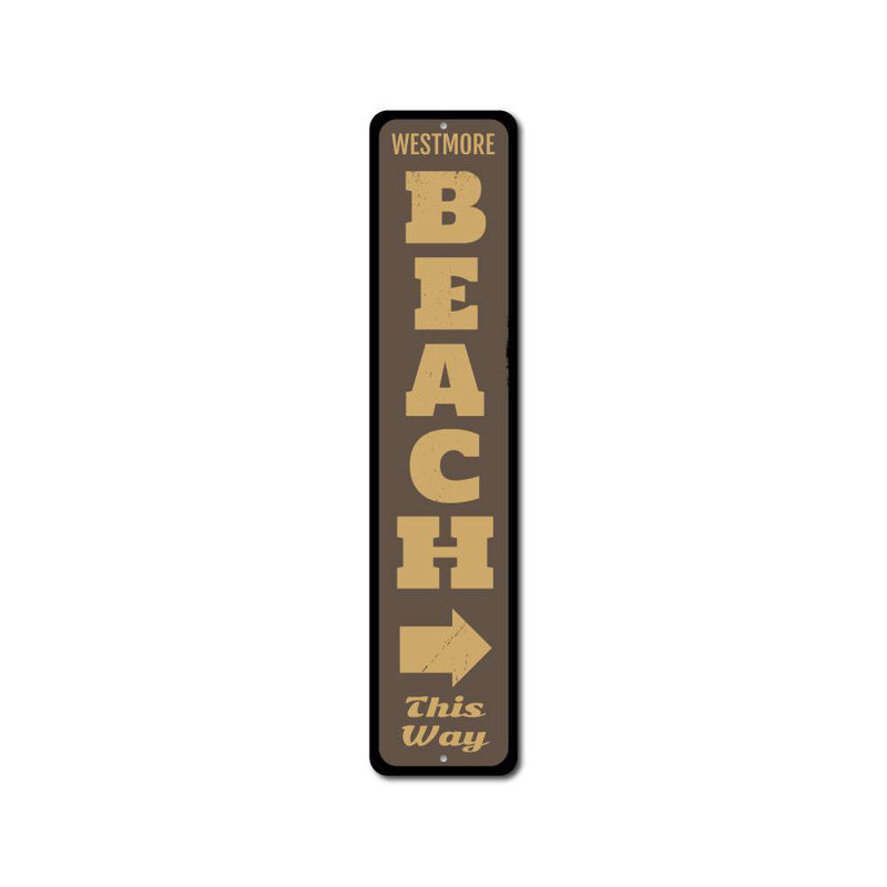 Plaque de plage en aluminium, H 4 po x l 18 po x P 0,04 po