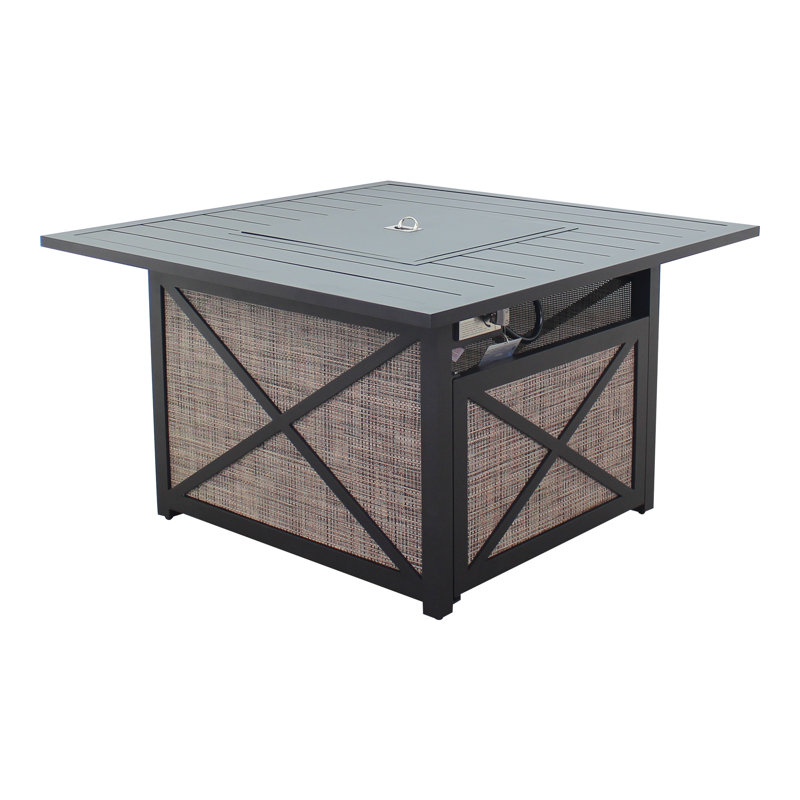 Java Wicker and Aluminum 4-Person Outdoor Fire Pit Set