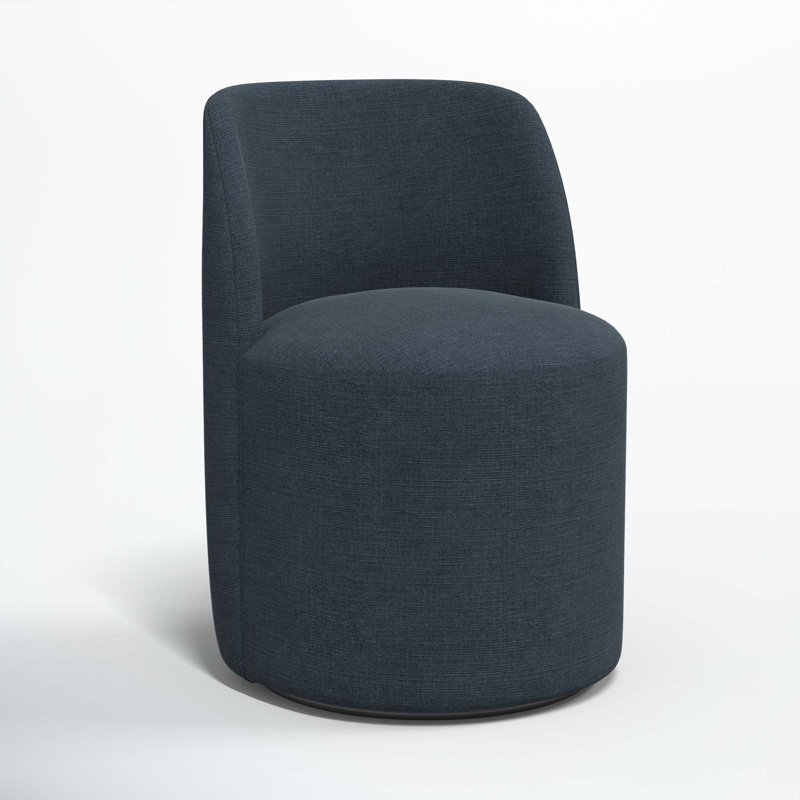 Begonia Swivel Dining Chair, Classic Navy Linen