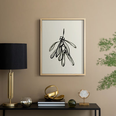 «Mistletoe S croquis II», reproduction encadrée - bois massif