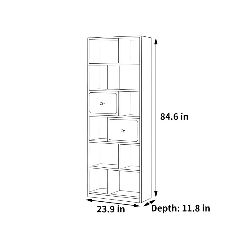 Patnaude, (6 Shelves) 84.6"H x 23.6"W x 11.8"D
