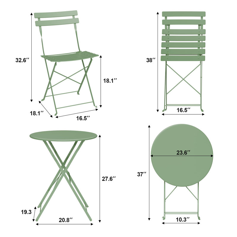 Patio Dining Set with, Green