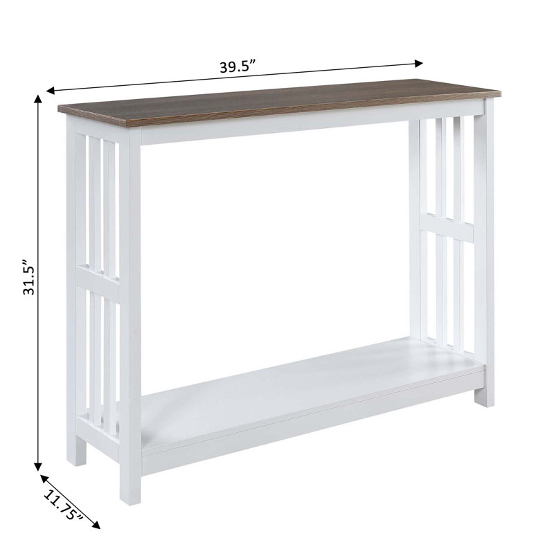 Meribelle 39.5'' Console Table, Driftwood/White