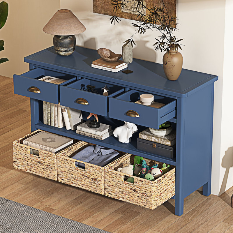 Console console avec tiroirs de rangement, Marine