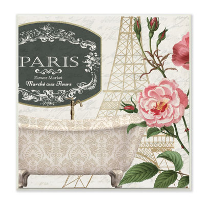 «Paris Flower Market Bath Tub» par Kim Allen - impression d'art graphique