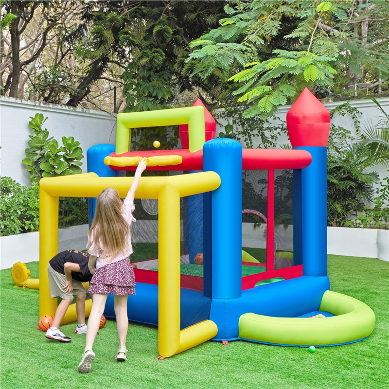 Yaheetech Multicolor Inflatable Bounce House with Slide