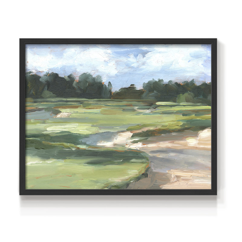 Étude de terrain de golf II - Reproduction encadrée - Restickable, H 11 po x l 14 po, Noir, noir, noir, noir