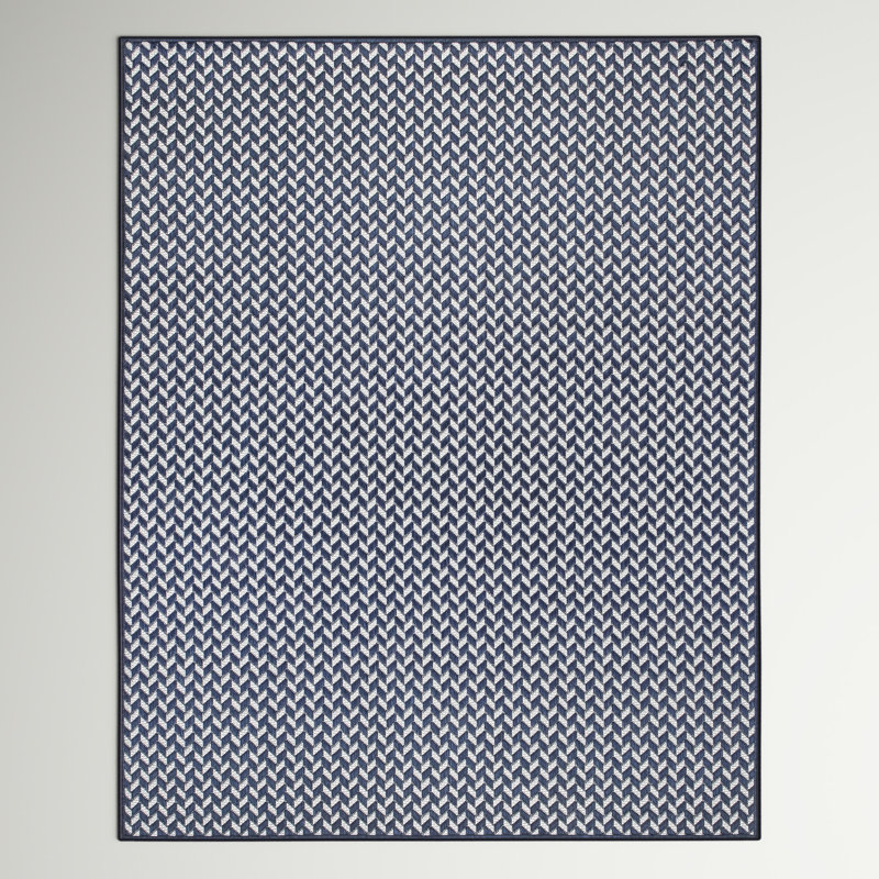 Tapis d'intérieur / extérieur Malaya, Rectangulaire 8 pi x 10 pi, Marine