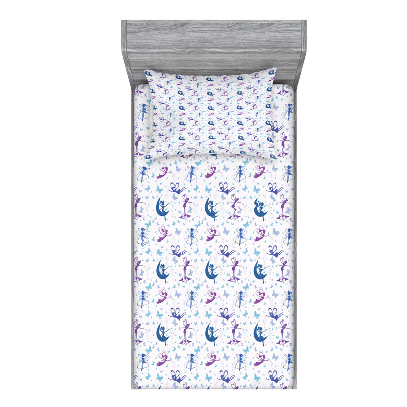 Ensemble de literie à ailes ange, Ensemble de draps pour lit simple avec drap-housse