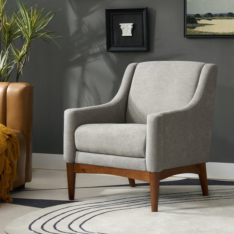 Arshanti Armchair With Solid Wood Legs, Charcoal