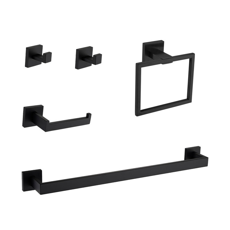 5 - Piece Bathroom Hardware Accessories Set, Matte Black
