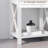 White Farmhouse End Table with Drawer, Open Shelf & X-Frame for Living Room