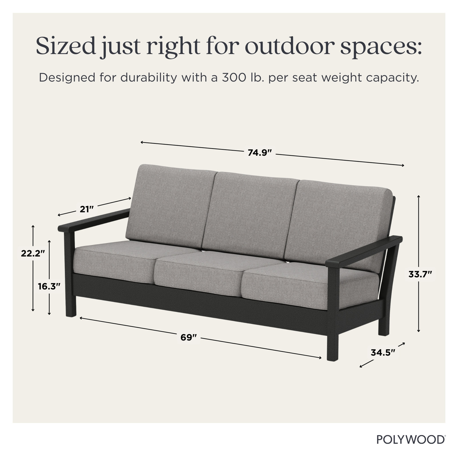 Harbour Deep Seating Sofa, Marine Indigo, White