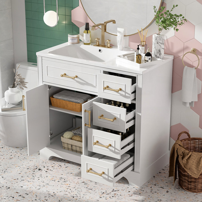 Luxueux meuble-lavabo moderne avec des caractéristiques haut de gamme et un design élégant