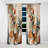 Green And Beige Channeling Bohemian Vibes - Boho Feather Blackout Geometric Curtain - 1 Panel-107824578