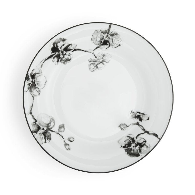Black Orchid Handmade Porcelain Dinner Plate