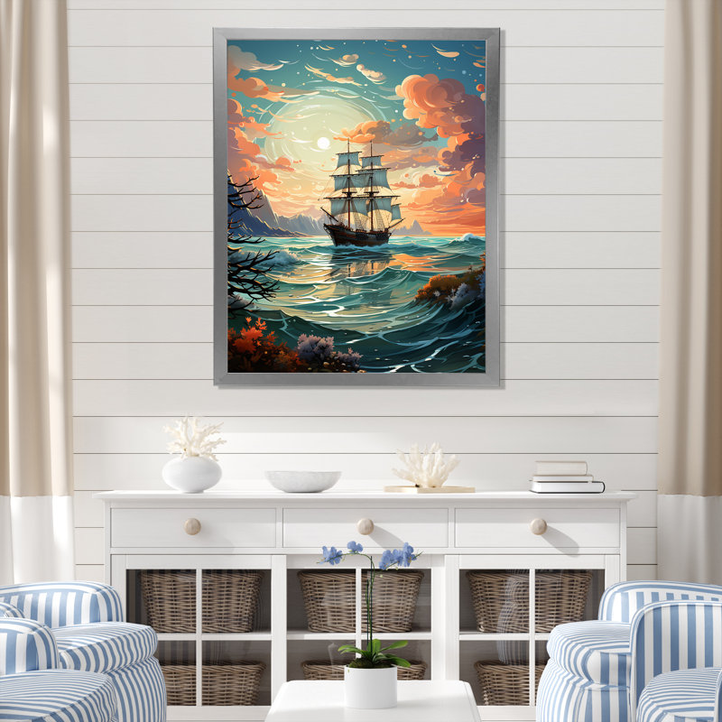 Port Nautical Dreams I sur impression sur toile, H 40 po x l 30 po x P 1,5 po, Cadre photo argenté