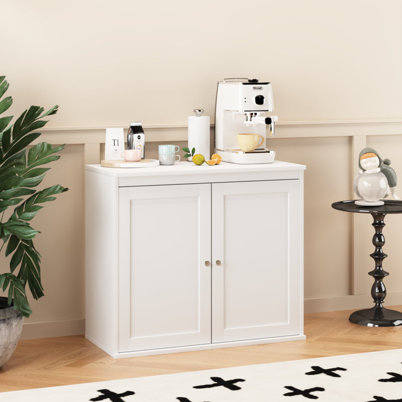 Armoire de rangement polyvalente et moderne avec portes doubles et tablettes réglables, parfaite pour la salle à manger, le salon ou le vestibule