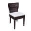 Chaise de salle à manger, siège et dossier en rotin tissé, structure en bois noir moderne