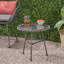 Table d'appoint grise et en verre trempé au design chic et lisse