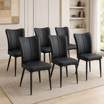 Chaise parsons rembourrée en similicuir H 18,3 po (ensemble de 6)
