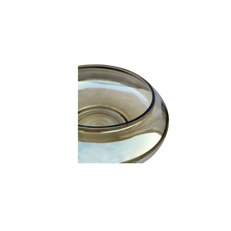Petit bol en verre Alderete brun fumé, H 3,5 po x l 8 po x P 8 po