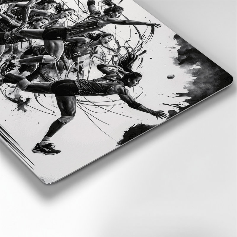 Art mural gris en métal Sports Volleyball, H 16 po x l 20 po
