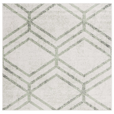 Tapis géométrique ivoire / sauge Arrietty