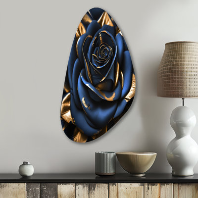 Calonne - Floral Rose Fall Shape Assymterical Metal Wall Art