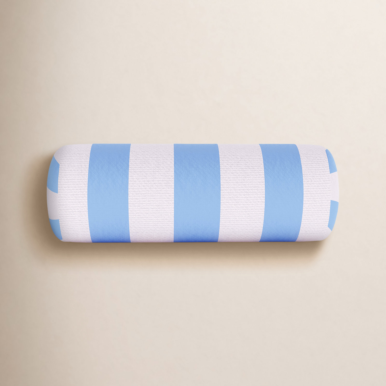 Amala Sunbrella® Throw Pillow, White/Light Blue Striped