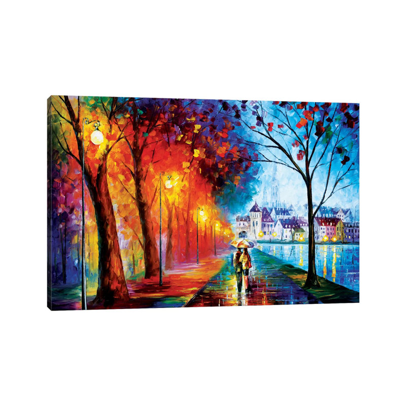 City by the Lake 1 Piece Painting on Canvas, 20.32 cm H x 30.48 cm W, Wrapped Canvas