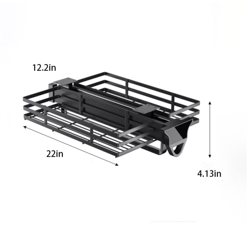 Porte-pantalons rétractable en aluminium, H 4,13 po x l 12,2 po x P 22 po