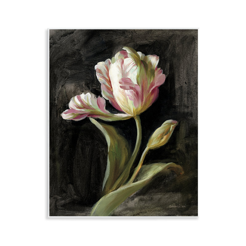  Tulipe sur plaque murale noire par Danhui Nai