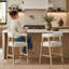 Ensemble de 2 tabourets de bar avec dossier de 26 pouces de hauteur, confortables et ergonomiques pour îlot de cuisine et salle à manger-133488316
