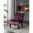 Modern Purple Velvet Chair With Piped Edge And Buttoned Cushion For Living Room Dressing - Elegant Design Upholstered Armless Foam Filled Tapered Rubber Wood Legs Office Easy To Install