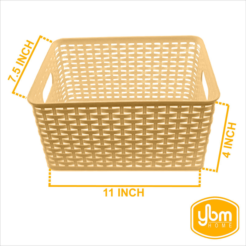 Panier en rotin, Beige, 1, H 4 po x l 11 po x P 7,5 po