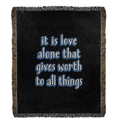 Love Inspirational Quote Cotton Woven Blanket