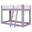 Lit superposé bas simple, lit superposé convertible en bois avec échelle réversible, barrières de sécurité, violet et blanc-1836506691-1836506690