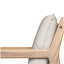Causeuse d'extérieur en bois d'acacia avec table basse, structure en teck clair, coussin beige