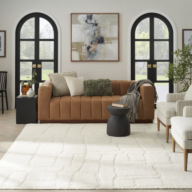 Tapis d'intérieur moderne ivoire Nourison Tatevik 7 pi 9 po x 9 pi 9 po, Rectangle 7 pi 9 po x 9 pi 9 po