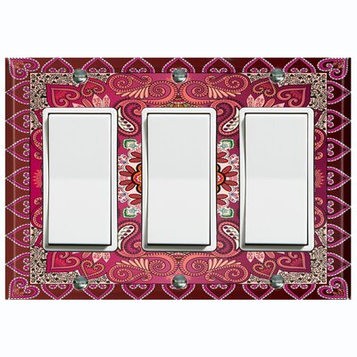 Paisley Bandana Circle Teal Blue Tile 3-Gang Toggle Light Switch Wall Plate -  WorldAcc, F-R3-TIL068