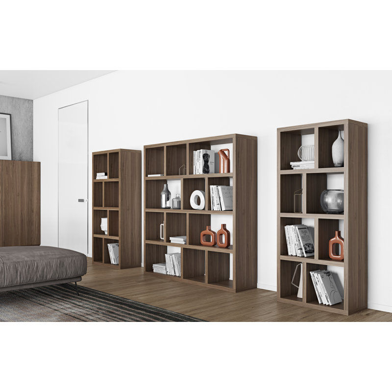 Sighfrith 159cm H x 150cm W Standard Bookcase, Walnut