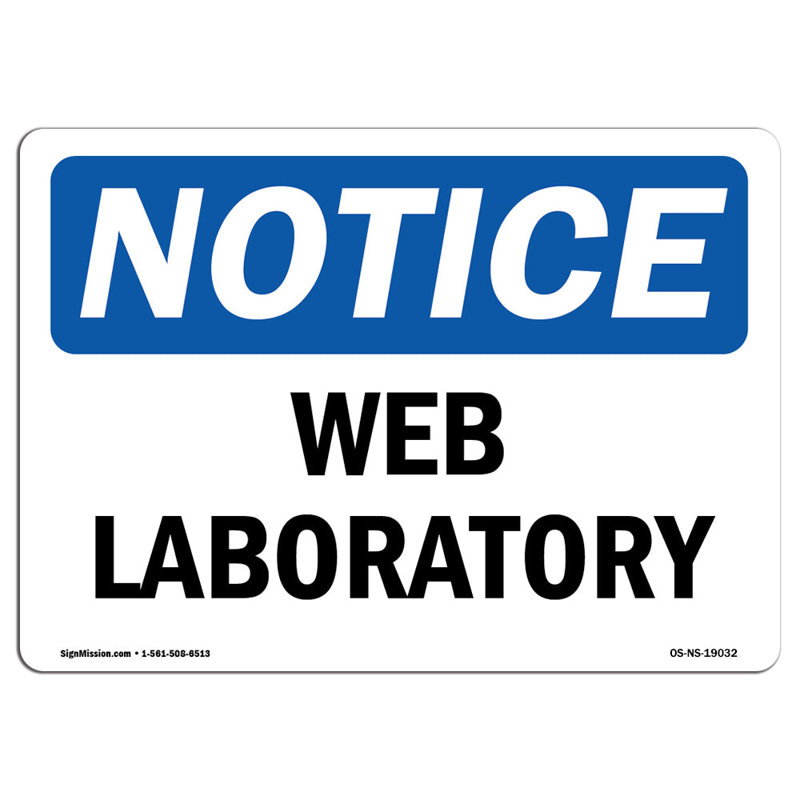 Enseigne de laboratoire humide en aluminium 12 x 18