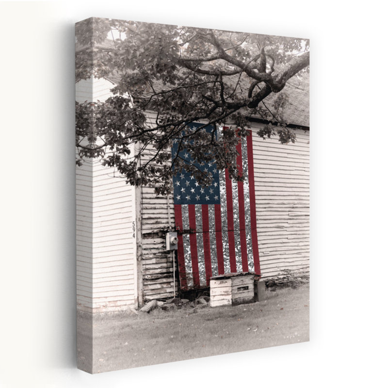Drapeau de grange, art contemporain, H 24 po x l 16 po