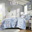 Housse de couette en microfibre rayée pleine fleur, abat-jour bleu à rayures-124869748