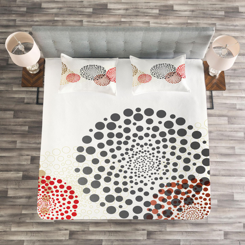 Modern & Contemporary Geometric Shapes Coverlet, Queen Coverlet + 2 Shams