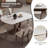 Sintered Stone Solid Wood Ash white and brown Dining Table-106862763