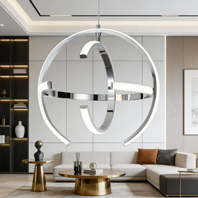 Modern Adjustable LED Pendant Light With Remote Control, Dimmable Globe Chandelier For Dining Room, Kitchen Island, Living Room, And Entryway