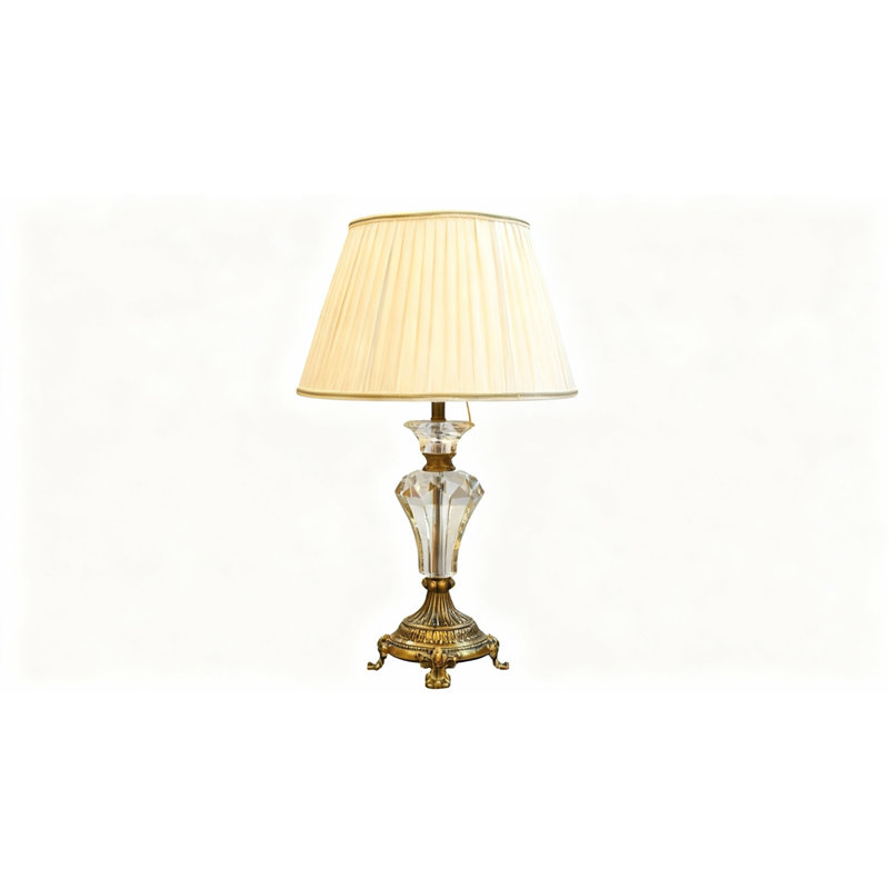 Baroque Crystal Table Lamp With Ornate Gold Base